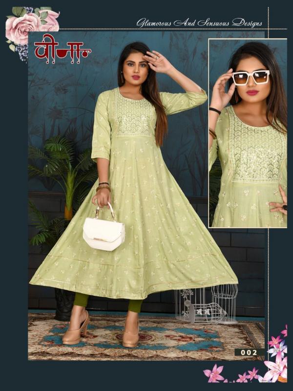 Trendy Veena Rayoyon Slub Print Designer kurti collection